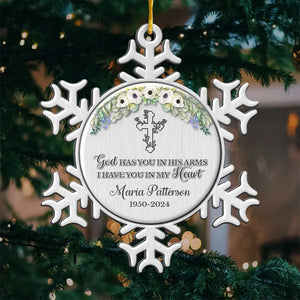 Je t'ai dans mon cœur - Ornement commémoratif personnalisé - Forme personnalisée en métal - Cadeau de condoléances, cadeau de Noël pour les membres de la famille