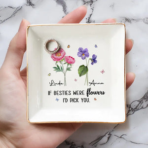Comme les fleurs sauvages, nous sommes meilleurs ensemble - Plat à bijoux personnalisé Bestie - Cadeau pour meilleures amies, meilleures amies, sœurs