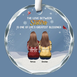 L'amour entre frères et sœurs - Ornement en verre personnalisé pour la famille - Cadeau de Noël pour les membres de la famille