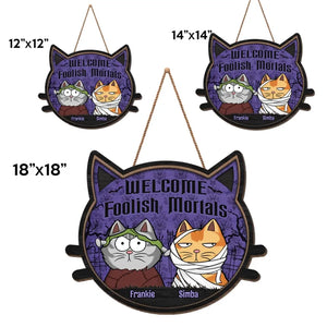 Félin, l'esprit d'Halloween - Panneau en bois personnalisé pour décoration d'intérieur - Cadeau d'Halloween, cadeau de pendaison de crémaillère pour propriétaires et amoureux des animaux