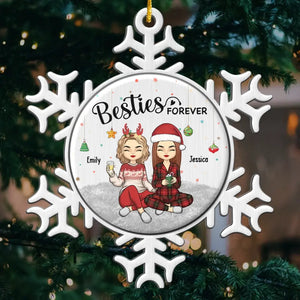 Besties Forever - Décoration personnalisée Bestie - Forme personnalisée en métal - Cadeau de Noël pour meilleures amies, meilleures amies, sœurs