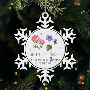 Amis jusqu'au bout - Ornement personnalisé pour meilleure amie - Forme personnalisée en métal - Cadeau de Noël pour meilleures amies, meilleures amies, sœurs
