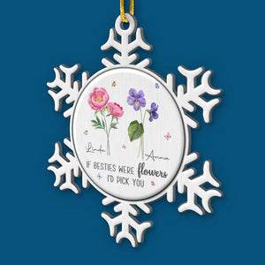 Amis jusqu'au bout - Ornement personnalisé pour meilleure amie - Forme personnalisée en métal - Cadeau de Noël pour meilleures amies, meilleures amies, sœurs