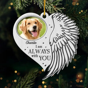 Photo personnalisée liée par les souvenirs, unie par l'amour - Ornement commémoratif personnalisé - Forme en métal personnalisée - Cadeau de condoléances, cadeau de Noël pour propriétaires d'animaux et amoureux des animaux