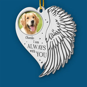 Photo personnalisée liée par les souvenirs, unie par l'amour - Ornement commémoratif personnalisé - Forme en métal personnalisée - Cadeau de condoléances, cadeau de Noël pour propriétaires d'animaux et amoureux des animaux