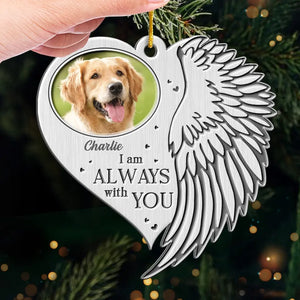 Photo personnalisée liée par les souvenirs, unie par l'amour - Ornement commémoratif personnalisé - Forme en métal personnalisée - Cadeau de condoléances, cadeau de Noël pour propriétaires d'animaux et amoureux des animaux