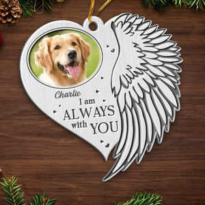 Photo personnalisée liée par les souvenirs, unie par l'amour - Ornement commémoratif personnalisé - Forme en métal personnalisée - Cadeau de condoléances, cadeau de Noël pour propriétaires d'animaux et amoureux des animaux