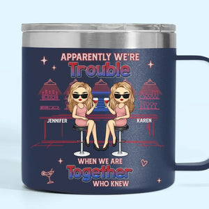 Tu es ma sœur de cœur - Gobelet personnalisé en acier inoxydable de 14 oz avec poignée - Cadeau pour meilleures amies, meilleures amies, sœurs