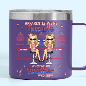 Tu es ma sœur de cœur - Gobelet personnalisé en acier inoxydable de 14 oz avec poignée - Cadeau pour meilleures amies, meilleures amies, sœurs