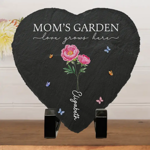 L'amour maternel est plus beau que n'importe quelle fleur - Pierre en forme de cœur personnalisée avec support - Cadeau pour maman et grand-mère