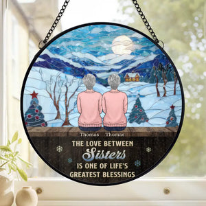 Mes frères et sœurs sont mes meilleurs amis - Attrape-soleil personnalisé en vitrail pour famille - Cadeau de Noël pour frères et sœurs