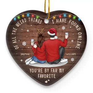 L'amour est un voyage que nous faisons ensemble chaque jour - Ornement personnalisé pour couple - En forme de cœur en céramique - Cadeau de Noël pour mari et femme, anniversaire