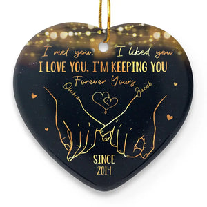 L'amour a été fait pour toi et moi - Ornement personnalisé pour couple - En forme de cœur en céramique - Cadeau de Noël pour mari et femme, anniversaire
