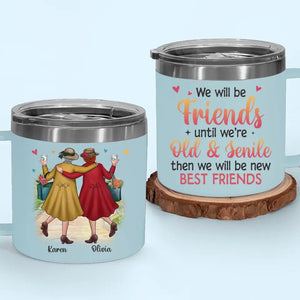 Une meilleure amie est toujours là pour vous, quoi qu'il arrive - Gobelet personnalisé en acier inoxydable de 14 oz avec poignée - Cadeau pour meilleures amies, meilleures amies, sœurs