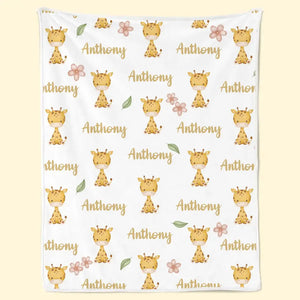 Les grands rêves commencent avec de petites pattes de girafe - Couverture personnalisée pour bébé - Cadeau pour bébé, enfant et nouveau-né