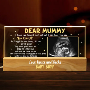 Photo personnalisée Le bonheur naît chez nous - Veilleuse LED 3D en acrylique avec lettres personnalisées pour la famille - Cadeau pour bébé, enfant et nouveau-né