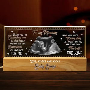 Photo personnalisée « La plus douce petite part du destin » – Veilleuse LED 3D en acrylique avec lettres personnalisées pour la famille – Cadeau pour bébé, enfant et nouveau-né