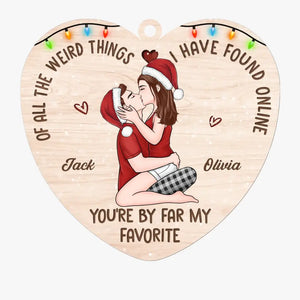 T'embrasser, c'est comme boire un shot de bonheur - Ornement personnalisé pour couple - Forme en bois personnalisée - Cadeau de Noël pour mari et femme, anniversaire