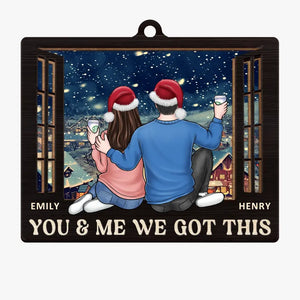 Que toutes les joies de la saison soient vôtres - Ornement personnalisé pour couple - Forme en bois personnalisée - Cadeau de Noël pour mari et femme, anniversaire