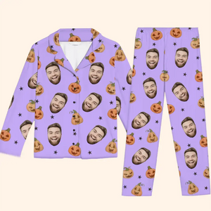 Photo personnalisée Joyeux Halloween - Pyjama personnalisé pour toute la famille - Cadeau d'Halloween pour les membres de la famille