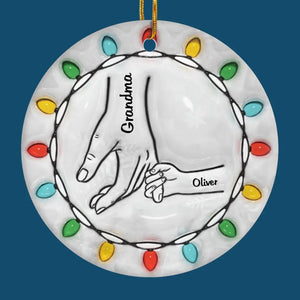 Maman, tu rends chaque Noël magique - Ornement personnalisé en 3D avec effet gonflable imprimé - Forme ronde en céramique - Cadeau de Noël pour maman, grand-mère