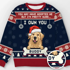 Je t'appartiens - Sweat-shirt personnalisé pour chien - Pull en laine unisexe - Cadeau de Noël pour les propriétaires et les amoureux des animaux