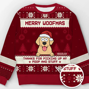 Profitez de la joie des fêtes ! Sweat-shirt personnalisé pour chien, moche et personnalisé ! Pull unisexe en laine ! Cadeau de Noël pour les propriétaires et les amoureux des animaux.