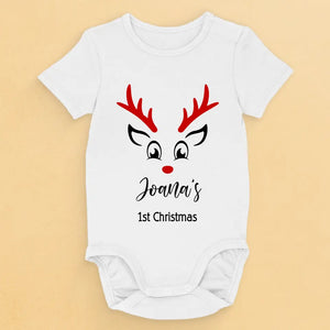 Nos cœurs débordent d'amour infini pour notre petit renne - Body bébé personnalisé en famille - Cadeau de Noël pour bébé, enfant, nouveau-né