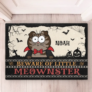 Attention aux petits miaoueurs ! Tapis décoratif personnalisé pour la maison, motif chat ! Cadeau d'Halloween pour les propriétaires et les amoureux des animaux.