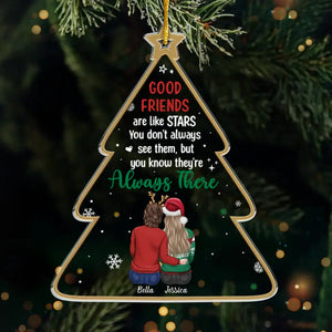 Notre amitié est l'étoile au sommet du sapin de Noël - Décoration personnalisée pour meilleure amie - Forme personnalisée en acrylique - Cadeau de Noël pour meilleures amies, meilleures amies, sœurs