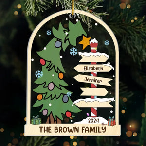 L'amour et la solidarité font de Noël un moment parfait - Décoration de Noël personnalisée pour toute la famille - Décoration en acrylique personnalisée - Cadeau de Noël pour les membres de la famille