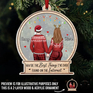 L'amour ne connaît aucune barrière - Ornement personnalisé en bois et acrylique pour couple - Cadeau de Noël pour mari et femme, anniversaire