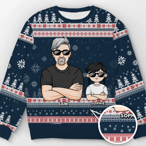 La famille sera toujours unie par le cœur - Sweat-shirt personnalisé pour la famille - Pull en laine unisexe - Cadeau de Noël pour les membres de la famille