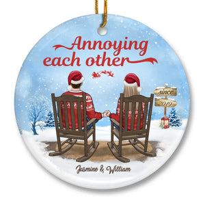 Ta main dans la mienne est le meilleur cadeau de Noël - Ornement personnalisé pour couple - Forme ronde en céramique - Cadeau de Noël pour mari et femme, anniversaire