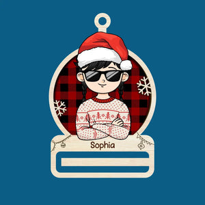 L'amour grandit mieux dans une famille heureuse - Ornement personnalisé pour la famille, porte-monnaie - Forme en bois personnalisée - Cadeau de Noël pour les membres de la famille
