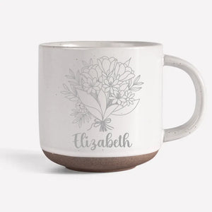 Notre amitié fleurit comme un jardin au printemps - Mug en poterie personnalisé Bestie - Cadeau pour meilleures amies, meilleures amies, sœurs