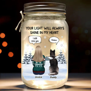 Vos ronronnements résonnent dans mes souvenirs - Lampe commémorative personnalisée en pot Mason - Cadeau de condoléances pour les membres de la famille, les propriétaires d'animaux et les amoureux des animaux
