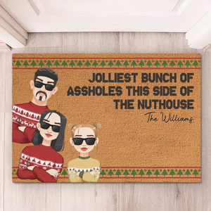 Joyeux Noël, espèce d'animal sale ! Tapis décoratif personnalisé pour la maison ! Cadeau pour les membres de la famille