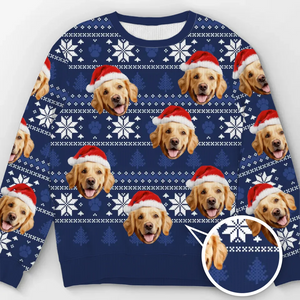 Sweat-shirt personnalisé avec photo « Que votre Noël soit doux et lumineux » pour chien et chat - Pull en laine unisexe - Cadeau de Noël pour les propriétaires et les amoureux des animaux
