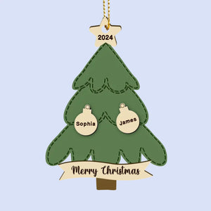 La famille est au cœur de Noël - Décoration de Noël personnalisée en cuir - Cadeau de Noël pour les membres de la famille