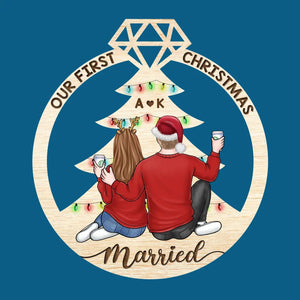 C'est joyeux quand on est ensemble - Ornement personnalisé pour couple - Bois en forme personnalisée - Cadeau de Noël pour mari et femme, anniversaire, premier Noël
