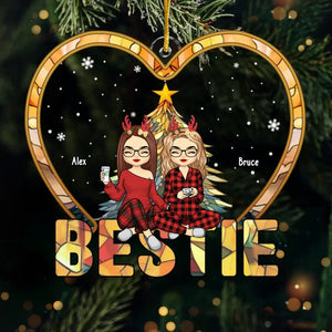 Les meilleures amies rendent les fêtes plus lumineuses ! Décoration personnalisée en acrylique pour les meilleures amies, les meilleures amies et les sœurs. Cadeau de Noël pour les meilleures amies, les meilleures amies et les sœurs.