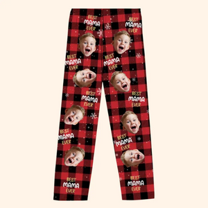 Photo personnalisée Que votre Noël soit béni par l'amour et les rires de la famille - Pantalon de pyjama personnalisé pour la famille - Cadeau de Noël pour les membres de la famille