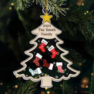 Notre amour grandit et s'illumine - Décoration personnalisée pour la famille - Acrylique en forme personnalisée - Cadeau de Noël pour les membres de la famille