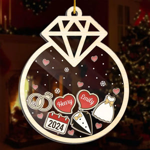 Je veux être avec toi - Ornement personnalisé à 3 couches pour couple - Nouveauté, cadeau de Noël pour mari et femme, anniversaire AMZ