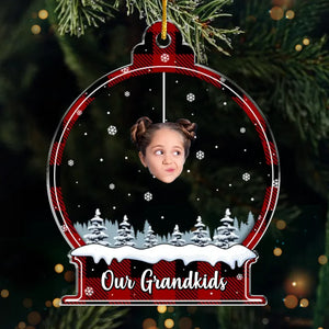 Photo personnalisée : un doux rappel de l'amour entre grands-parents et petits-enfants - Ornement personnalisé familial - Forme personnalisée en acrylique - Cadeau de Noël pour grand-mère, grand-père et petit-enfant