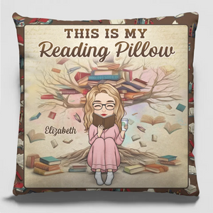 Lire, c'est rêver les yeux ouverts - Coussin personnalisé - Cadeau pour les amoureux des livres