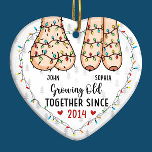 Je rêve de vieillir avec toi - Ornement personnalisé pour couple - En forme de cœur en céramique - Cadeau de Noël pour mari et femme, anniversaire