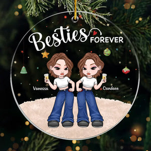 Besties Forever - Décoration personnalisée Bestie - Forme personnalisée en acrylique - Cadeau de Noël pour meilleures amies, meilleures amies, sœurs