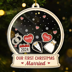 Vous embellissez la saison - Ornement personnalisé à 3 couches pour couple - Nouveauté, cadeau de Noël pour mari et femme, anniversaire AMZ